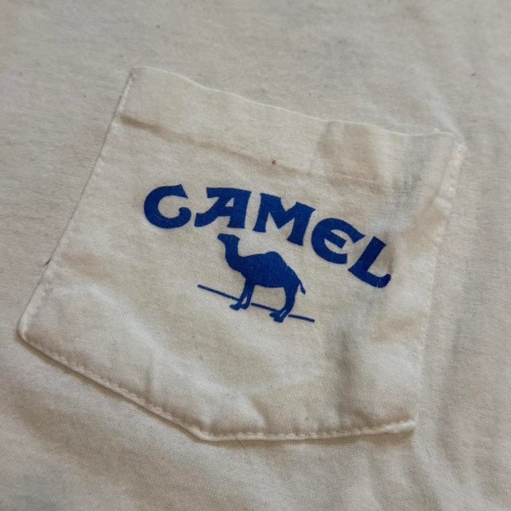 Vintage 1990 Joe Camel Cigarettes Shirt XL Distressed Thrashed Pocket Tee 90s - Picture 2 of 7